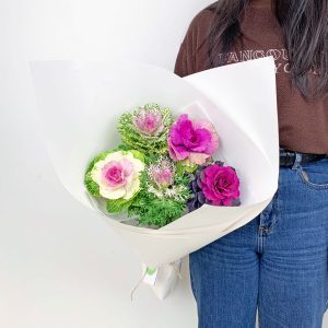 Ornamental kale wrapped in white paper - Sydney flower delivery